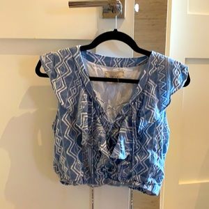 Light blue patterned top